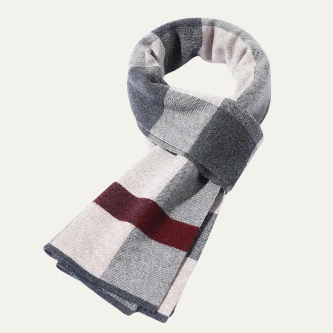 Men's Plaid Scarf Made of Knitted Wool Blend – Extra Long for Warm Winter Days 3
