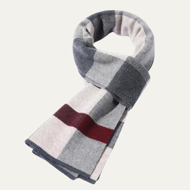 Men's Plaid Scarf Made of Knitted Wool Blend – Extra Long for Warm Winter Days 3