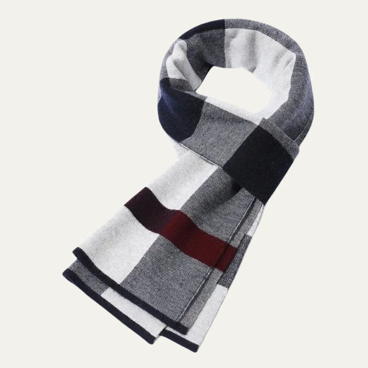 Men's Plaid Scarf Made of Knitted Wool Blend – Extra Long for Warm Winter Days 7