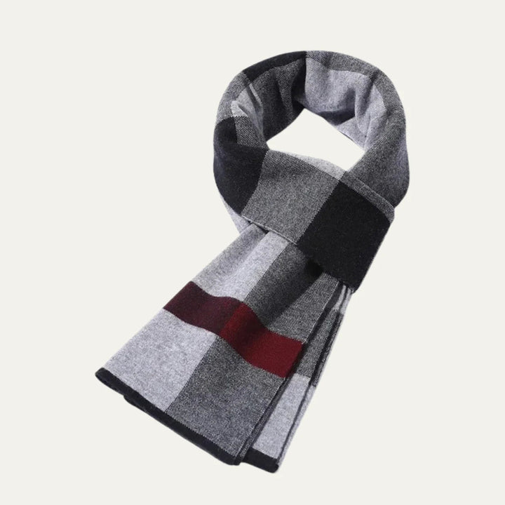 Men's Plaid Scarf Made of Knitted Wool Blend – Extra Long for Warm Winter Days 9