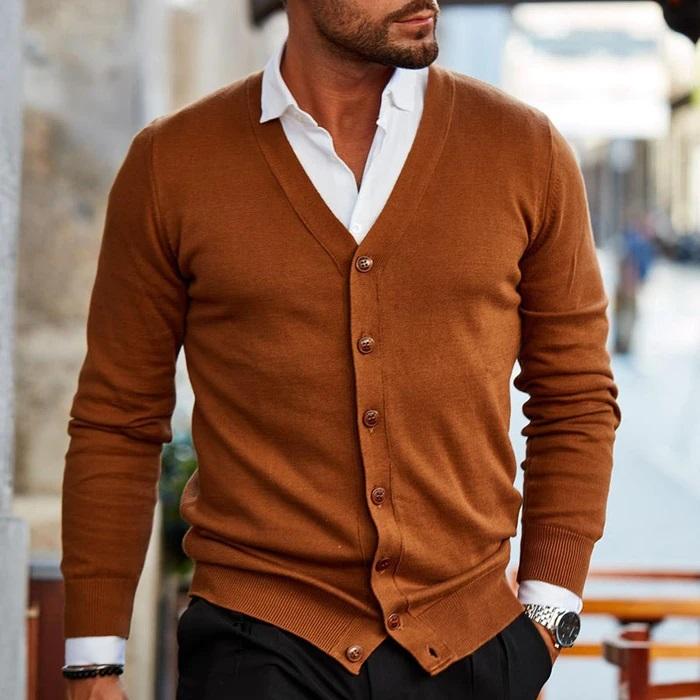 Mens_Polished_V_Neck_Sweater_Button_Closure_and_Slim_Tailoring_2