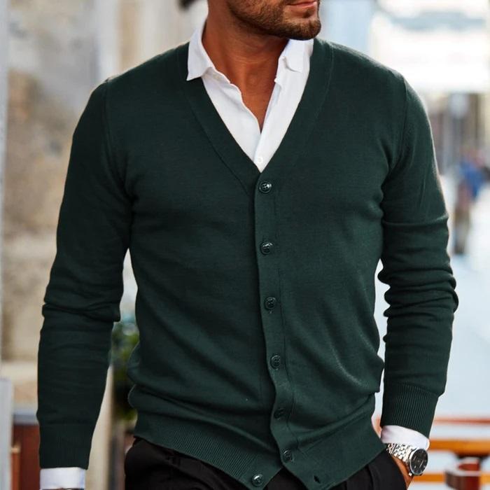 Mens_Polished_V_Neck_Sweater_Button_Closure_and_Slim_Tailoring_3