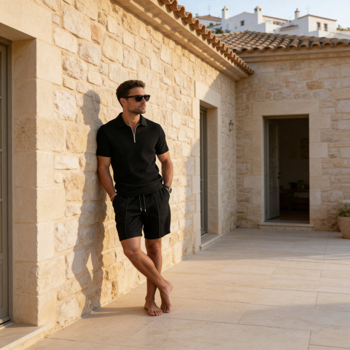 Mens_Polo_Shorts_Set_Short_Sleeves_with_Zipper_Collar_8