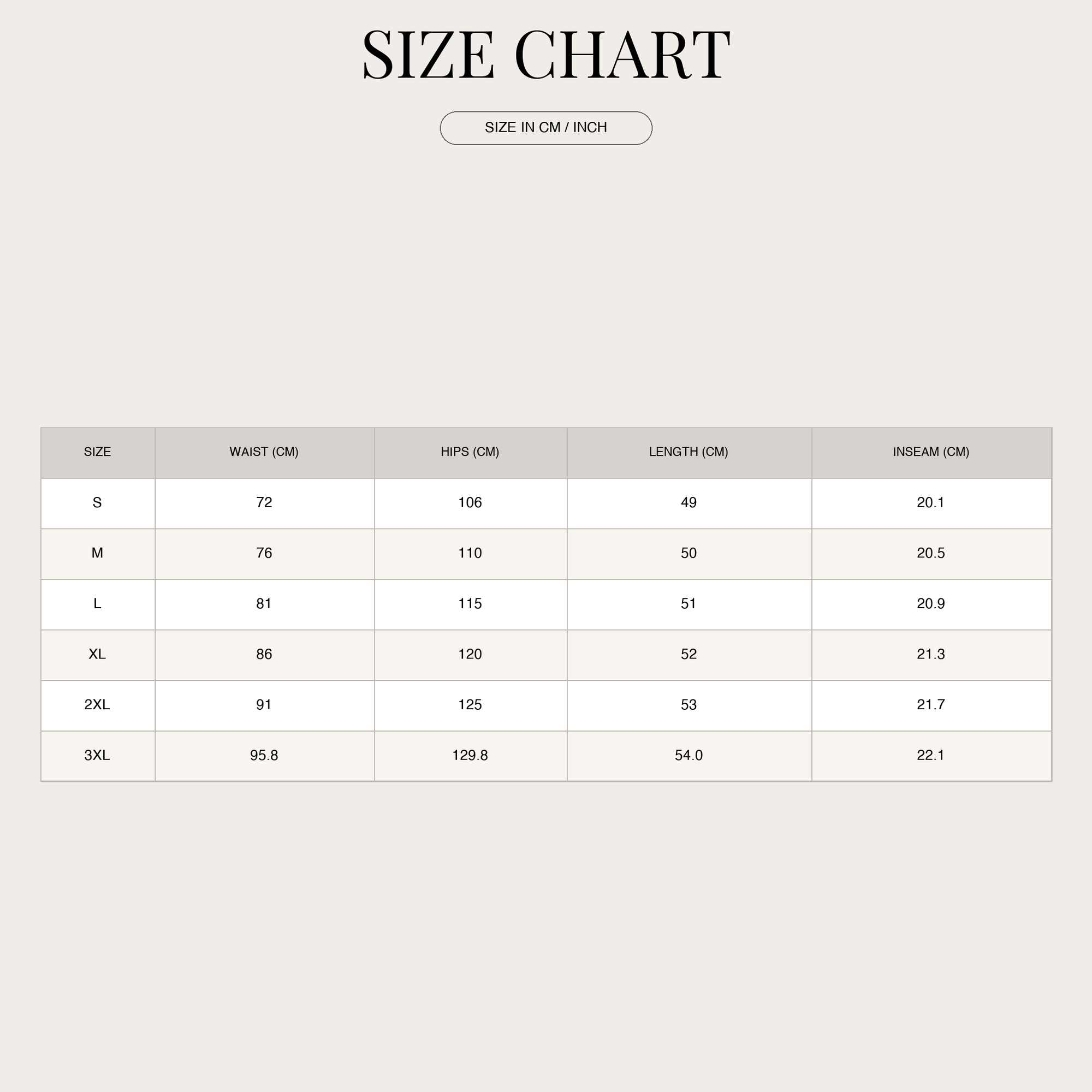 Size Chart