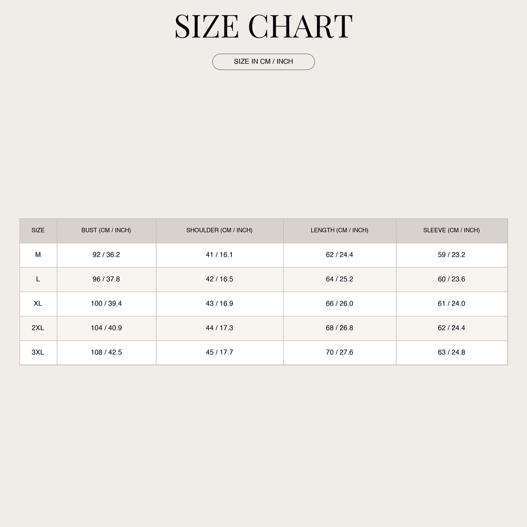 Men's Soft Comfort Sweater – Breathable Fabric size chart