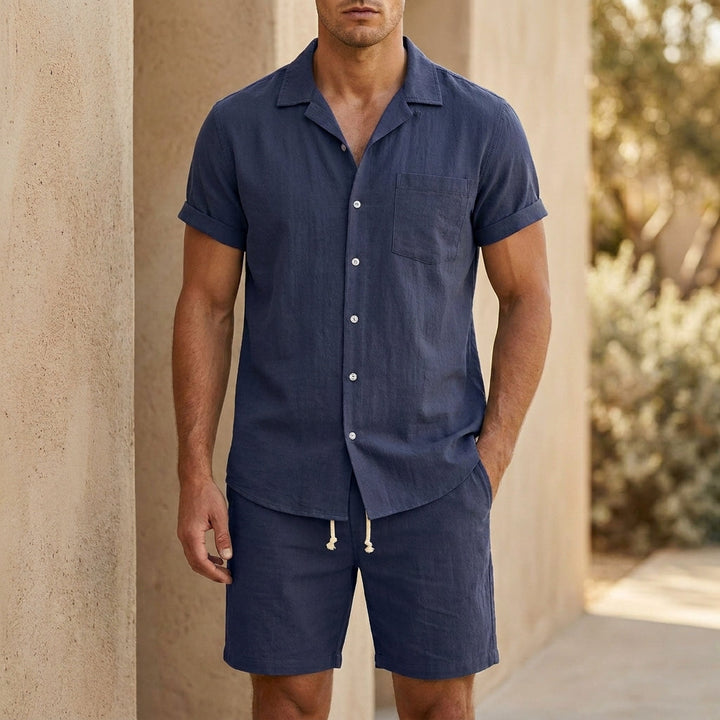Mens_Relaxed_Set_Short_Sleeve_Shirt_with_Drawstring_Shorts_2