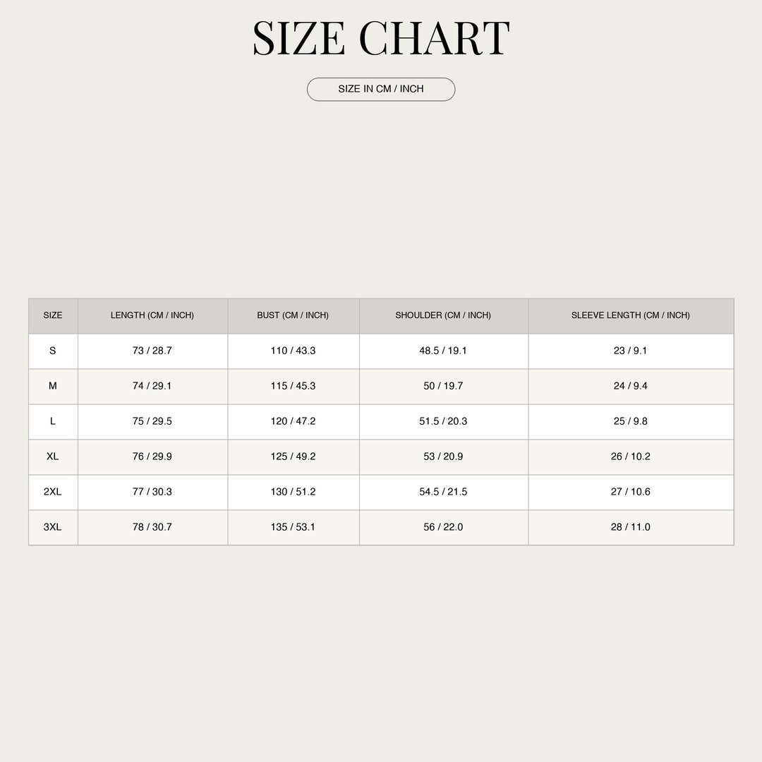Men's Summer Set – Short Sleeve Shirt with Drawstring Shorts size chart