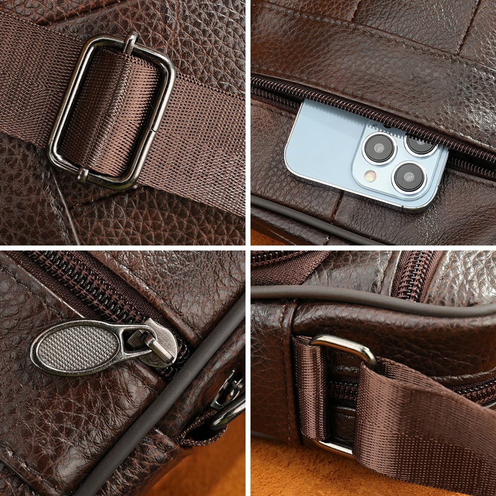 Men's Robust Leather Shoulder Bag – Ideal for the Modern Man with Practical Comfort and Style 3
