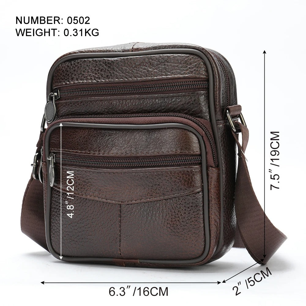 Men's Robust Leather Shoulder Bag – Ideal for the Modern Man with Practical Comfort and Style 4