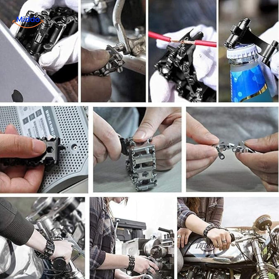 Men's Robust Multitool Bracelet – 29 Functions with or without Logo 11