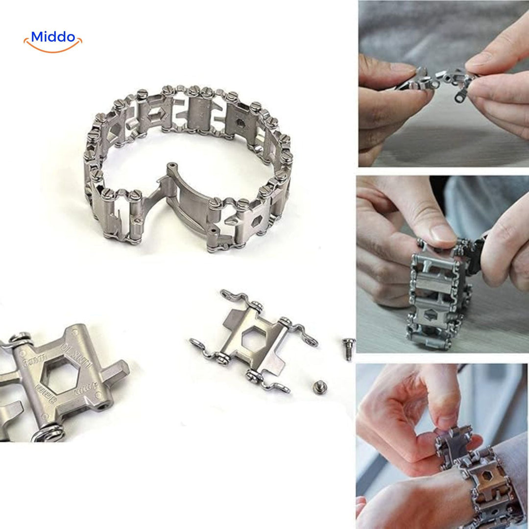 Men's Robust Multitool Bracelet – 29 Functions with or without Logo 12