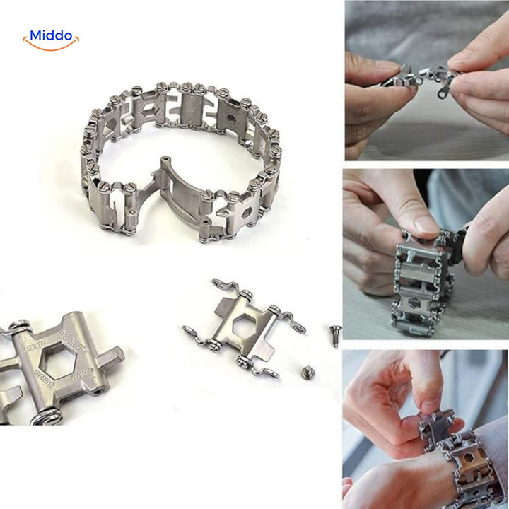 Men's Robust Multitool Bracelet – 29 Functions with or without Logo 12