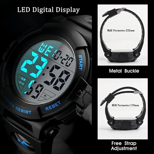 Men's Robust Sport Watch – Digital with Clear LED Display and Waterproof for Everyday Life 4