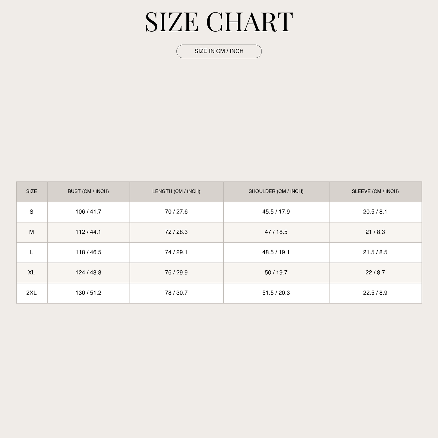 Men's Slim Fit Polo Shirt – Short Sleeves with Casual Cut size chart