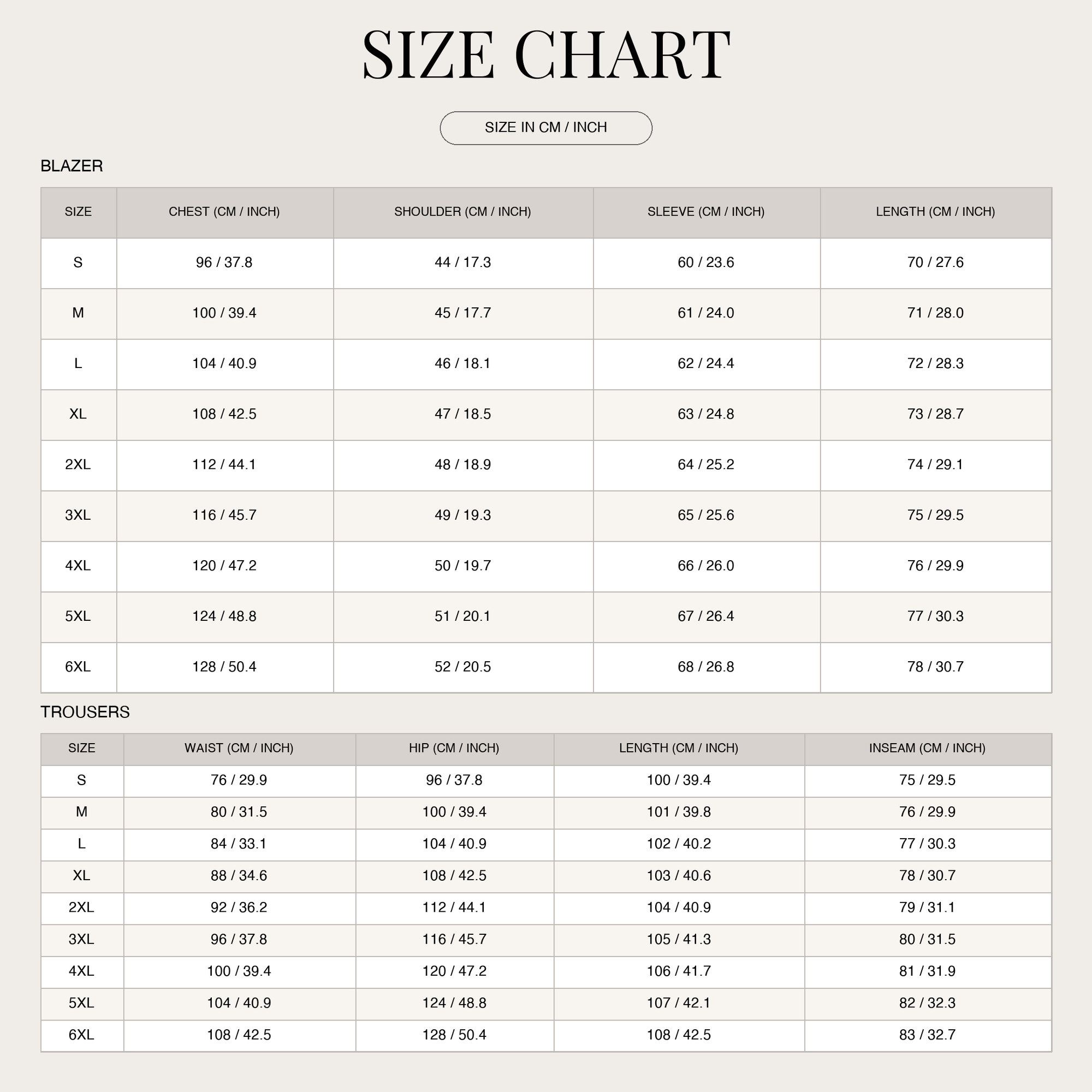 Size Chart