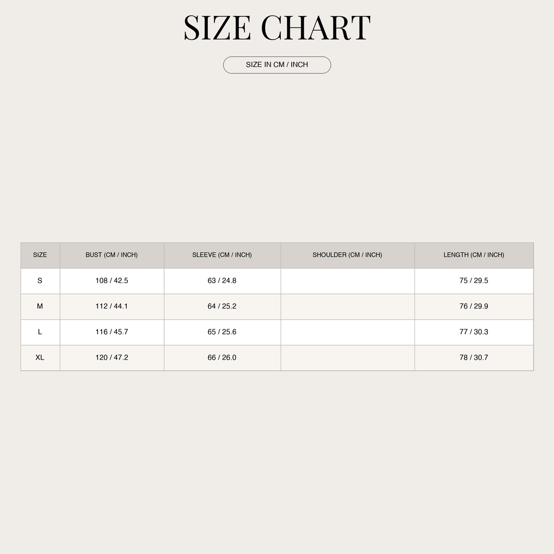 Men's Sophisticated Sweater – Soft texture and modern shape size chart
