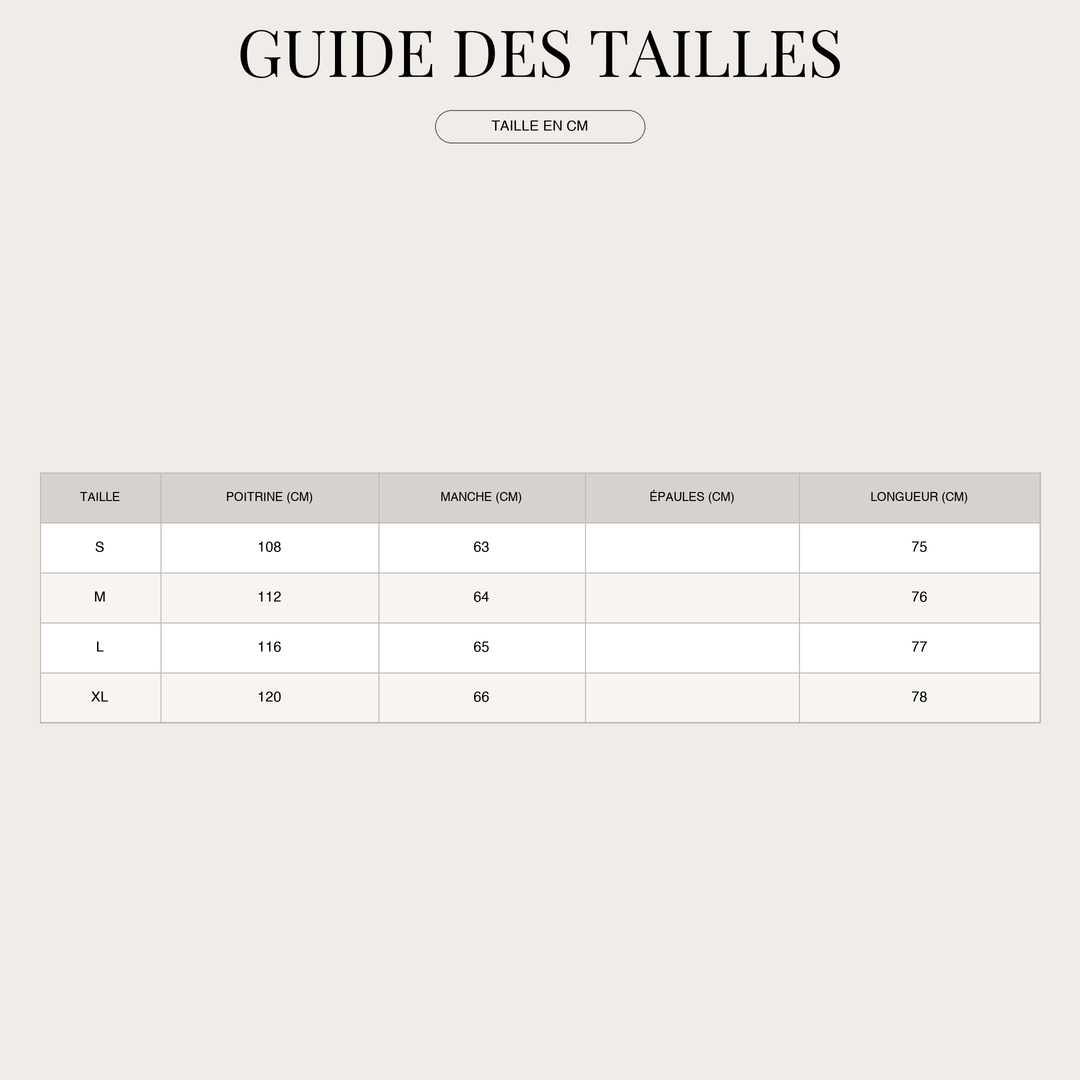 Pull pour Homme – Raffiné, toucher doux et coupe moderne size chart