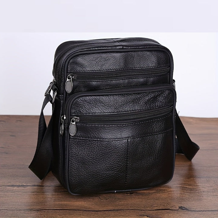 Men's Spacious Cowhide Leather Shoulder Bag – With Adjustable Shoulder Strap 1