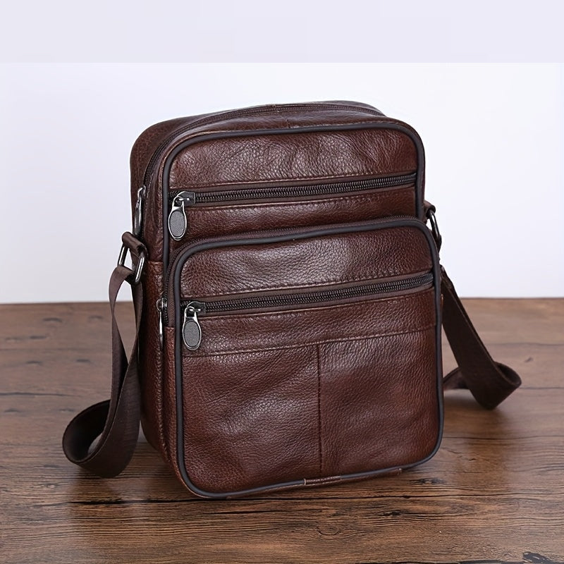 Men's Spacious Cowhide Leather Shoulder Bag – With Adjustable Shoulder Strap 2