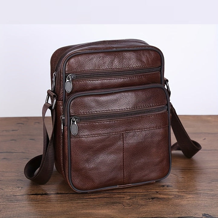 Men's Spacious Cowhide Leather Shoulder Bag – With Adjustable Shoulder Strap 2