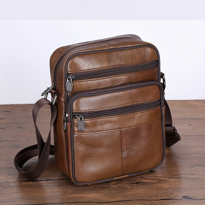 Men's Spacious Cowhide Leather Shoulder Bag – With Adjustable Shoulder Strap 3