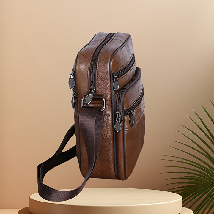 Men's Spacious Cowhide Leather Shoulder Bag – With Adjustable Shoulder Strap 4