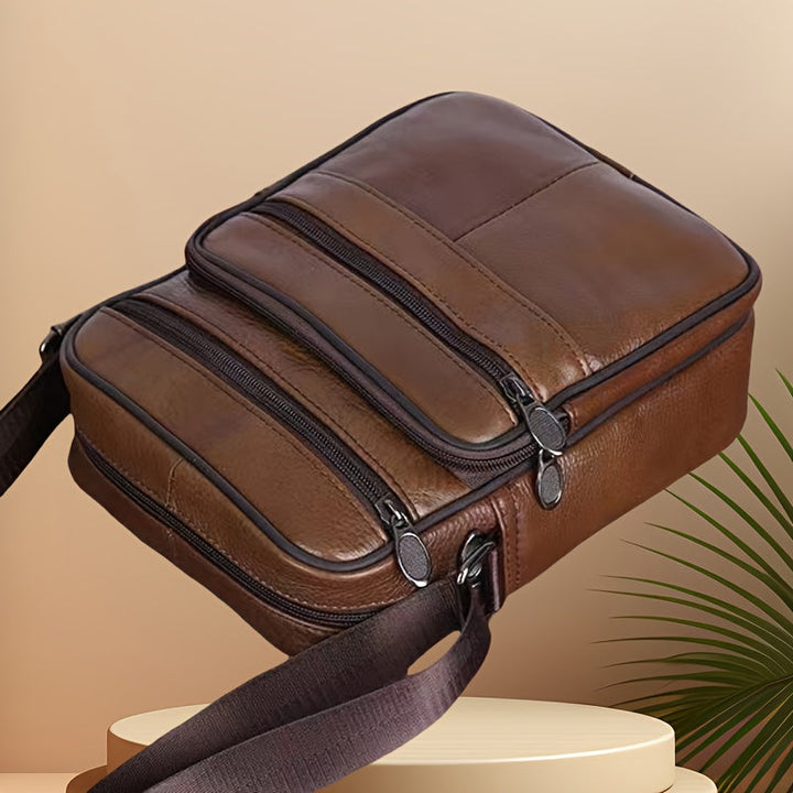 Men's Spacious Cowhide Leather Shoulder Bag – With Adjustable Shoulder Strap 5