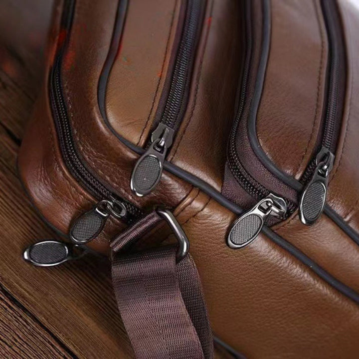 Men's Spacious Cowhide Leather Shoulder Bag – With Adjustable Shoulder Strap 6