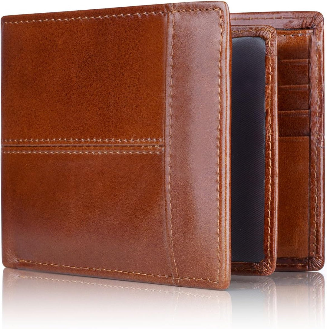 Men's Stylish Leather Bifold Wallet – Slim Design with Integrated RFID Data Protection 2