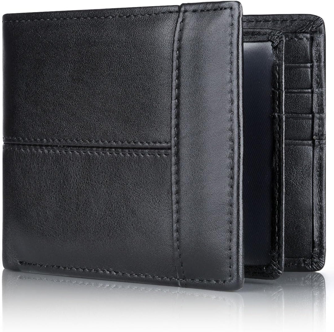 Men's Stylish Leather Bifold Wallet – Slim Design with Integrated RFID Data Protection 4