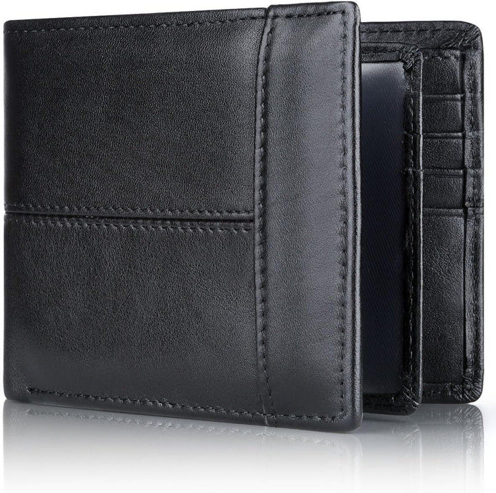 Men's Stylish Leather Bifold Wallet – Slim Design with Integrated RFID Data Protection 4