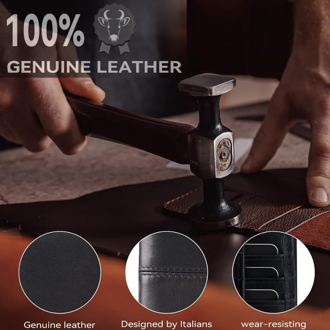 Men's Stylish Leather Bifold Wallet – Slim Design with Integrated RFID Data Protection 9