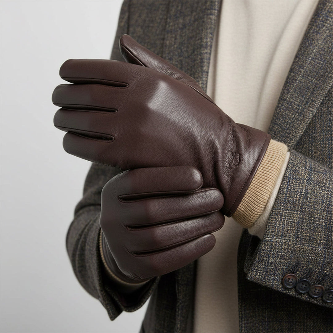 Men's Stylish Leather Gloves – Soft Wool Lined for Cold Days 7