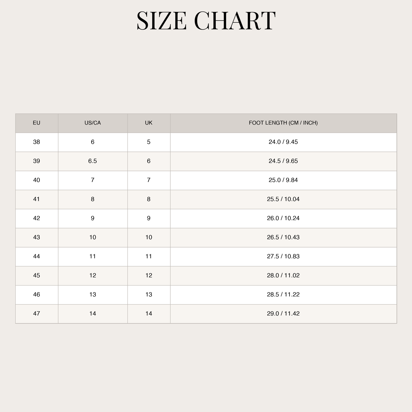 Men's Summer Sandals – With Straps and Treaded Sole size chart