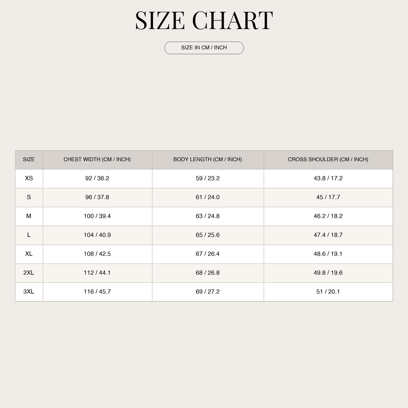 Men's Tailored Vest – Classic Form-Fitting Style size chart