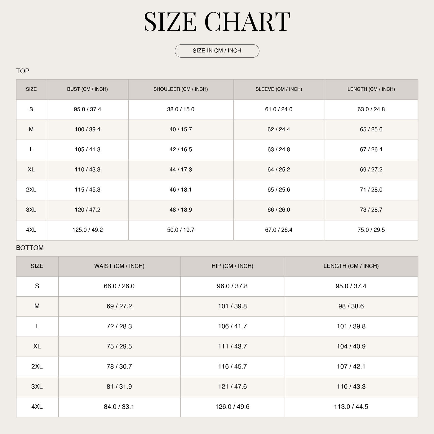 Men's Tracksuit Set – Athletic Hooded with Stripes size chart