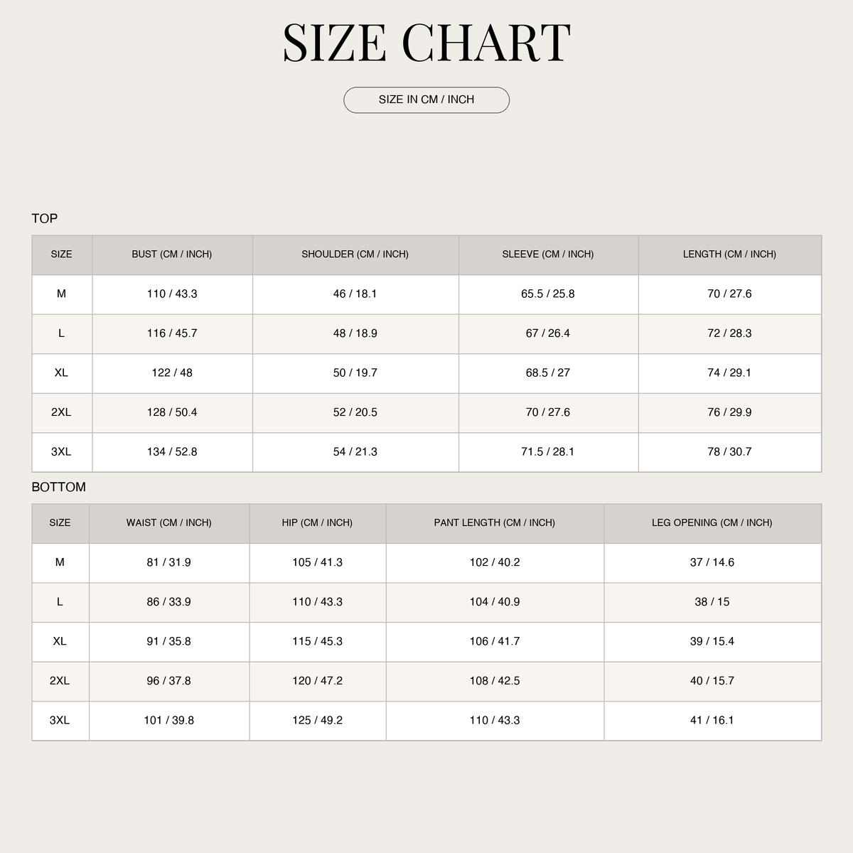 Men's Tracksuit Set – Slim Dynamic Active Style size chart