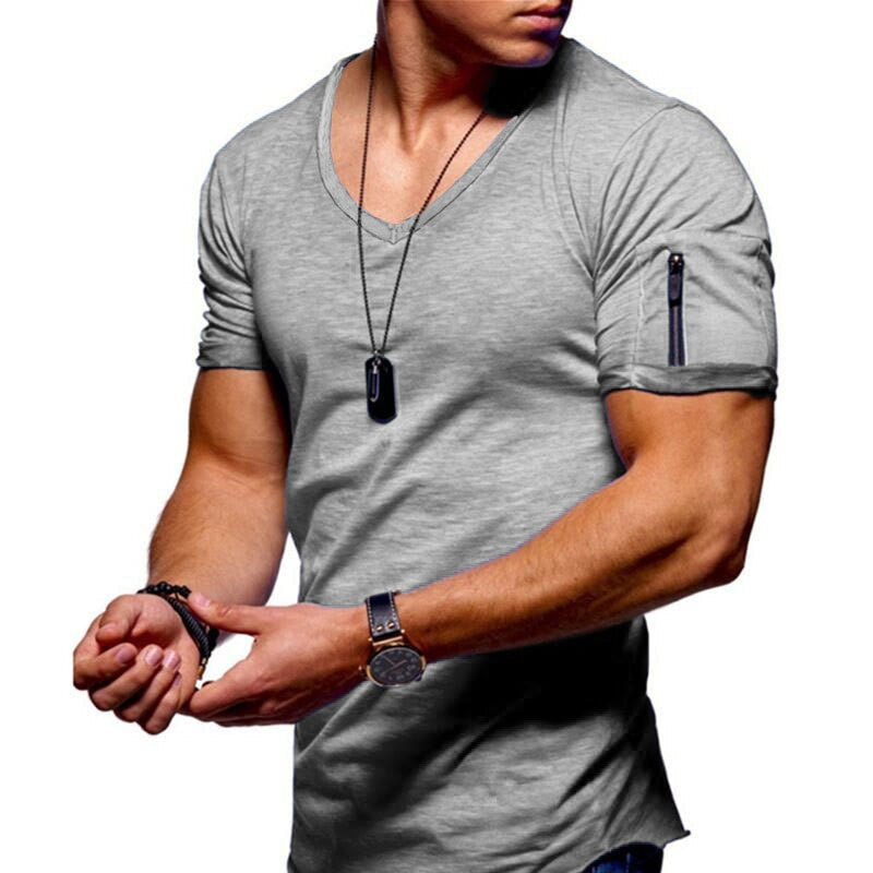 Mens_V_Neck_T_Shirt_Breathable_Fabric_for_Active_Wear_3