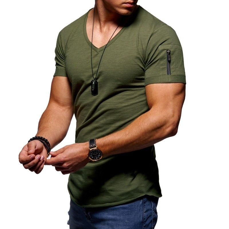 Mens_V_Neck_T_Shirt_Breathable_Fabric_for_Active_Wear_5
