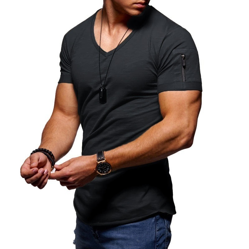 Mens_V_Neck_T_Shirt_Breathable_Fabric_for_Active_Wear_6