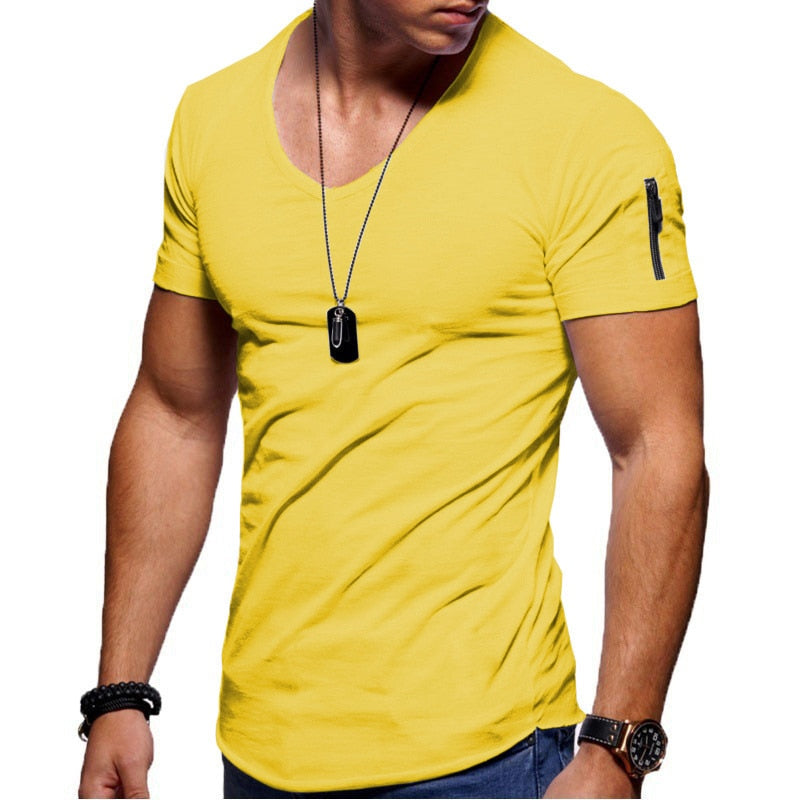 Mens_V_Neck_T_Shirt_Breathable_Fabric_for_Active_Wear_9