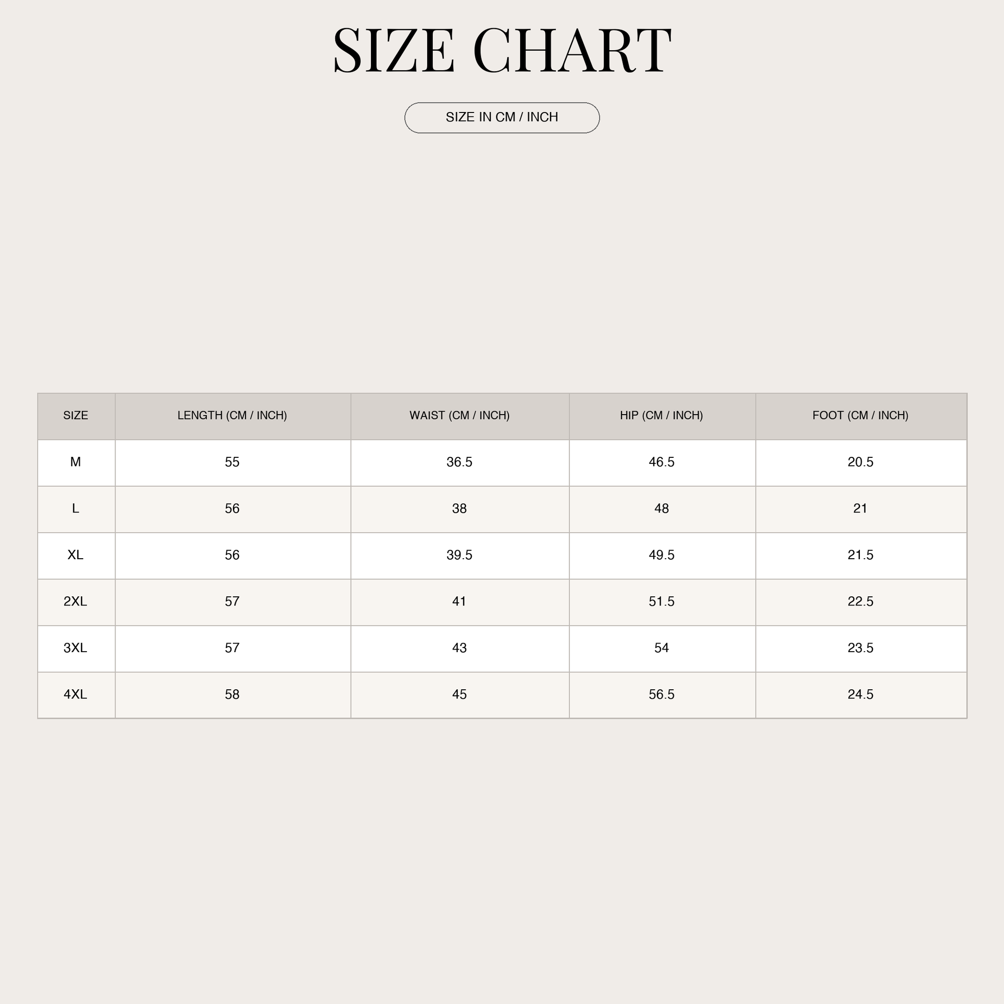 Size Chart