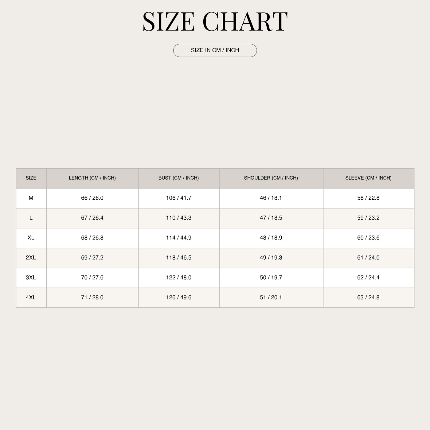Men's Zip-Front Jacket – Wind-Blocking and Multi-Purpose size chart