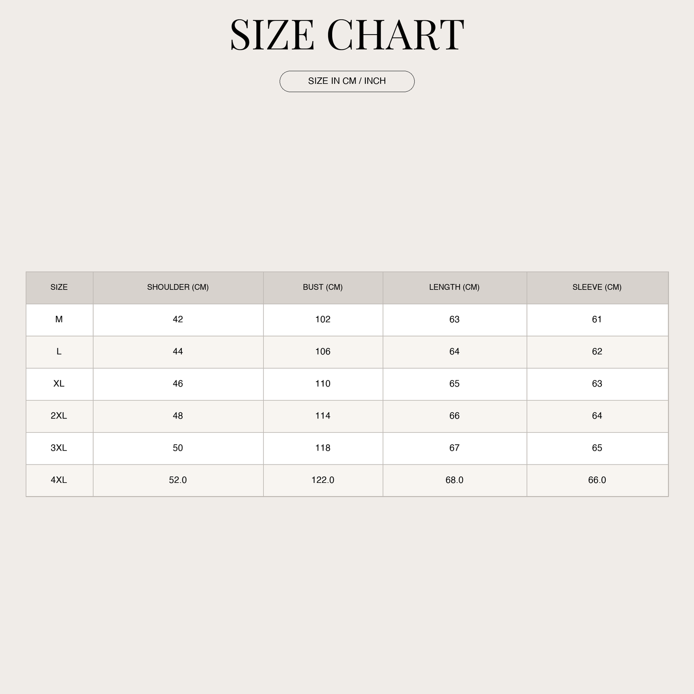 Men's Zip-Up Hoodie – Cotton with Athletic Fit size chart