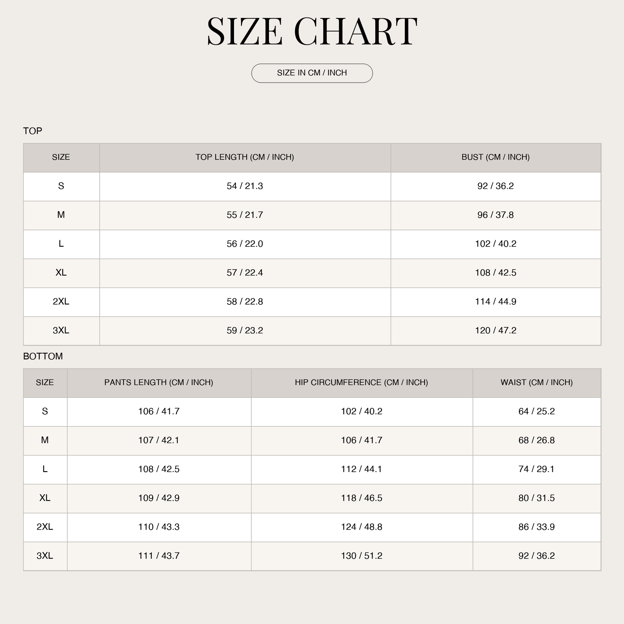 Size Chart