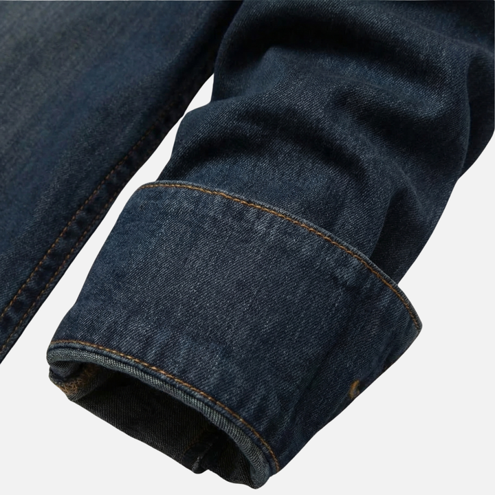 Modern Fit Cotton Denim Shirt – Long Sleeve Button Up for Men