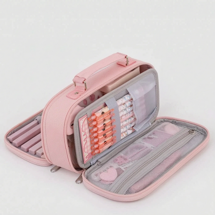 Multi-compartment Pencil Case – Optimal Organization with Double Zipper 8