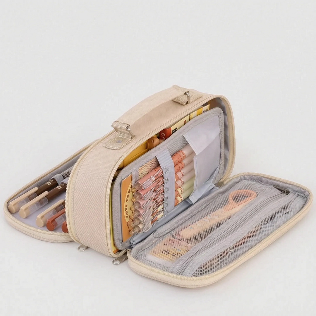 Multi-compartment Pencil Case – Optimal Organization with Double Zipper 9