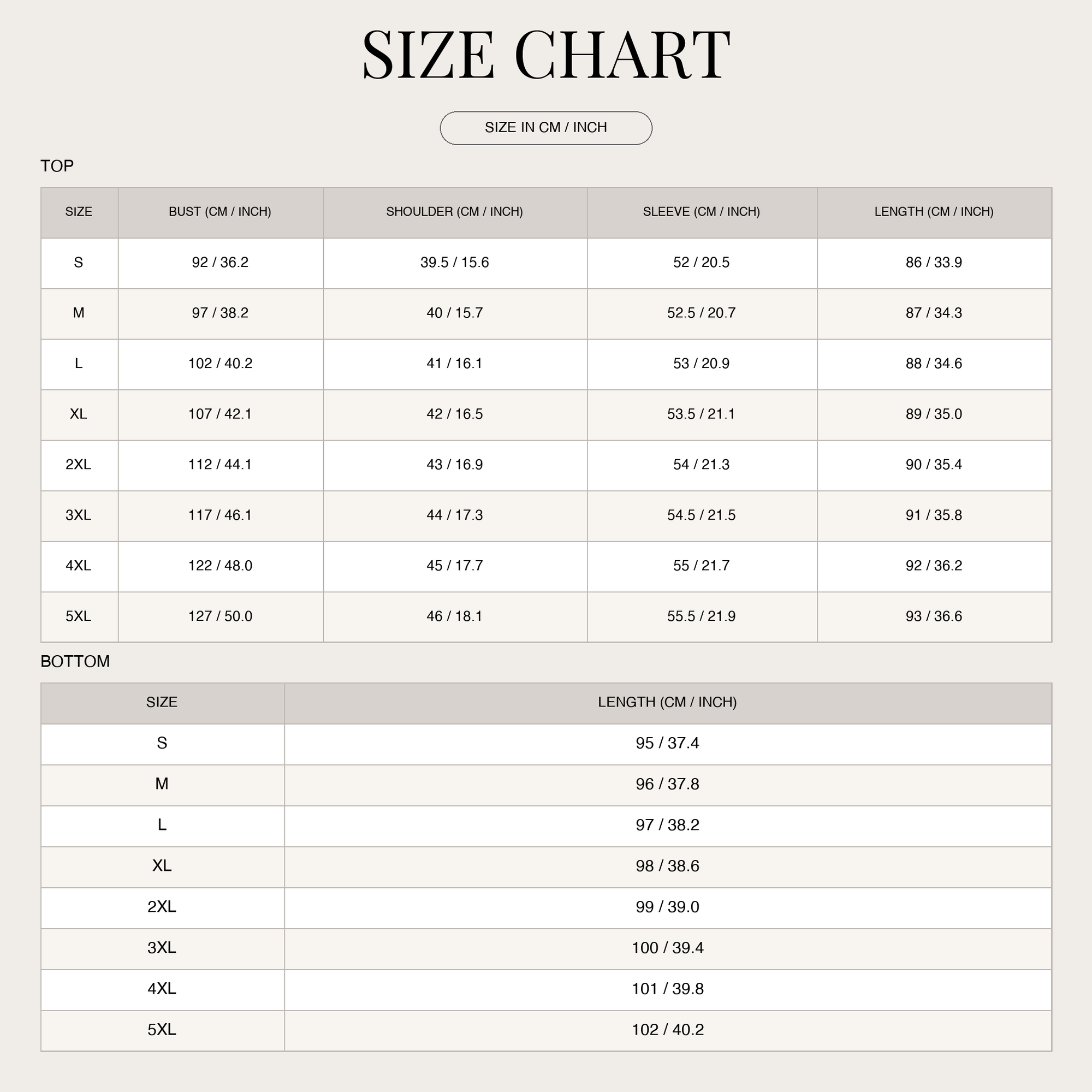 Size Chart