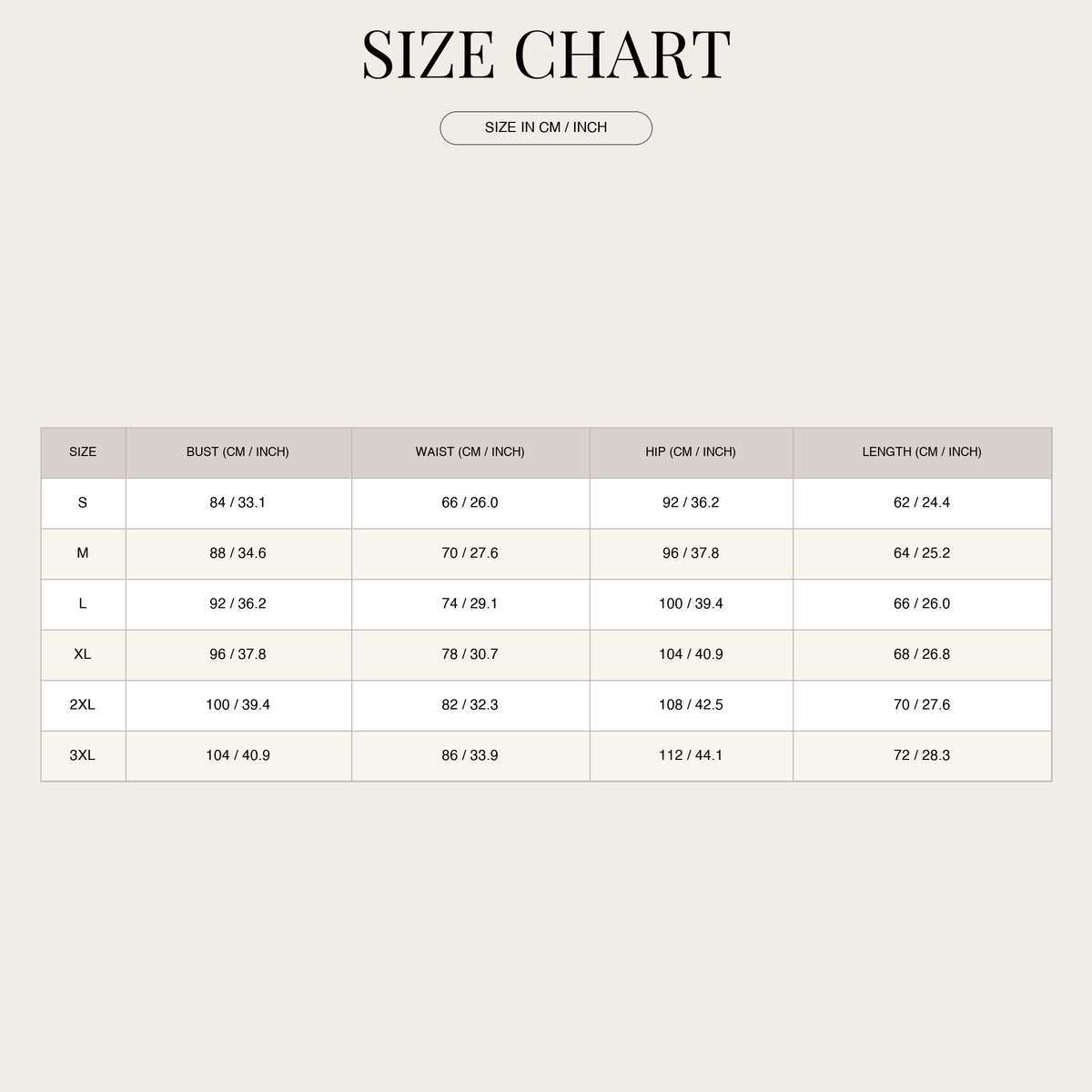 Women's Structured Sweatshirt – Half-Zip with Comfortable Fit size chart